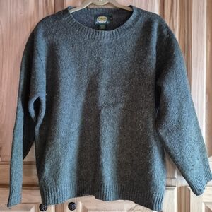 Vintage Cabela's Men's Size large Regular Wool Blend Crewneck Green Sweater